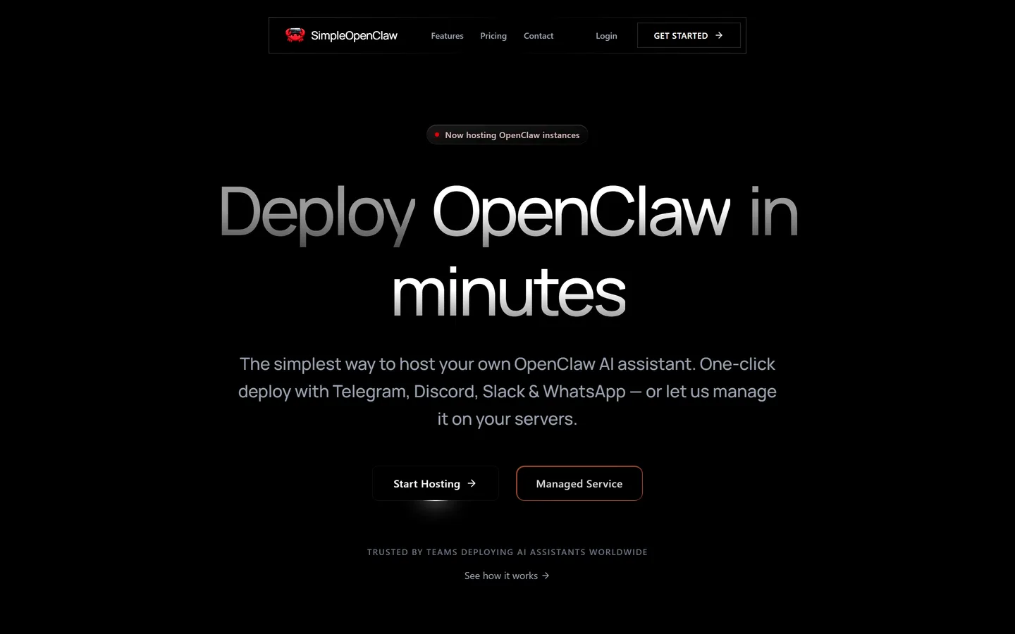 Screenshot of the SimpleOpenClaw website